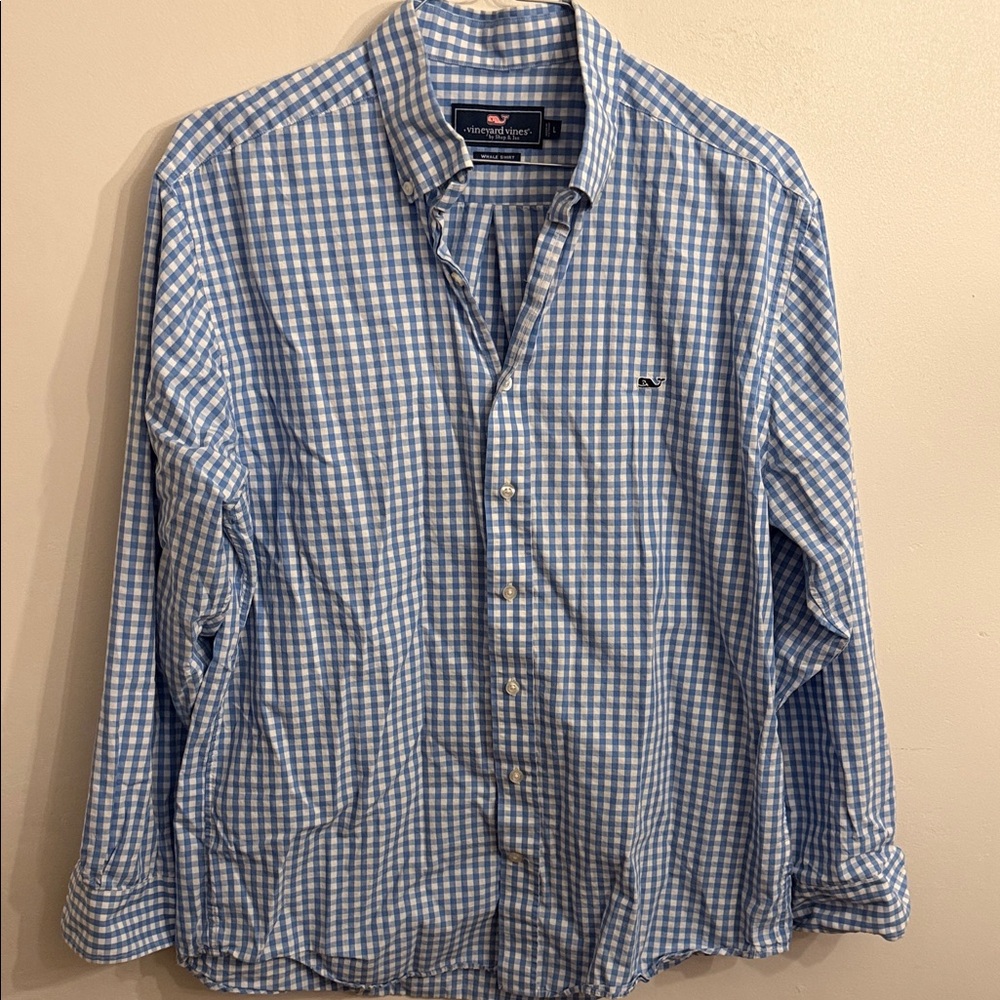 Vineyard Vines Men's Light Blue Checkered Shirt